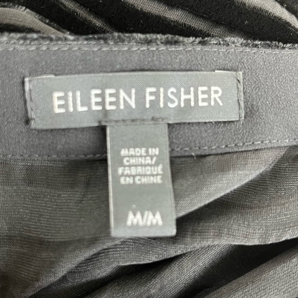 Eileen Fisher Velvet Burnout Stripe Tunic Black Size M - Picture 5 of 6